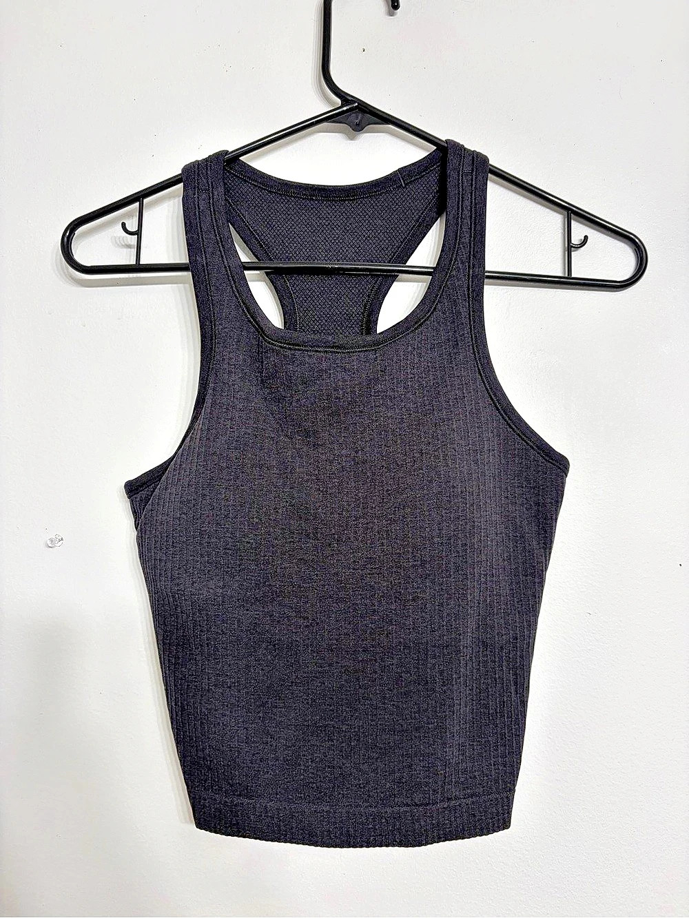 lululemon Ebb to Street Cropped Racerback Tank Top Black Size 6